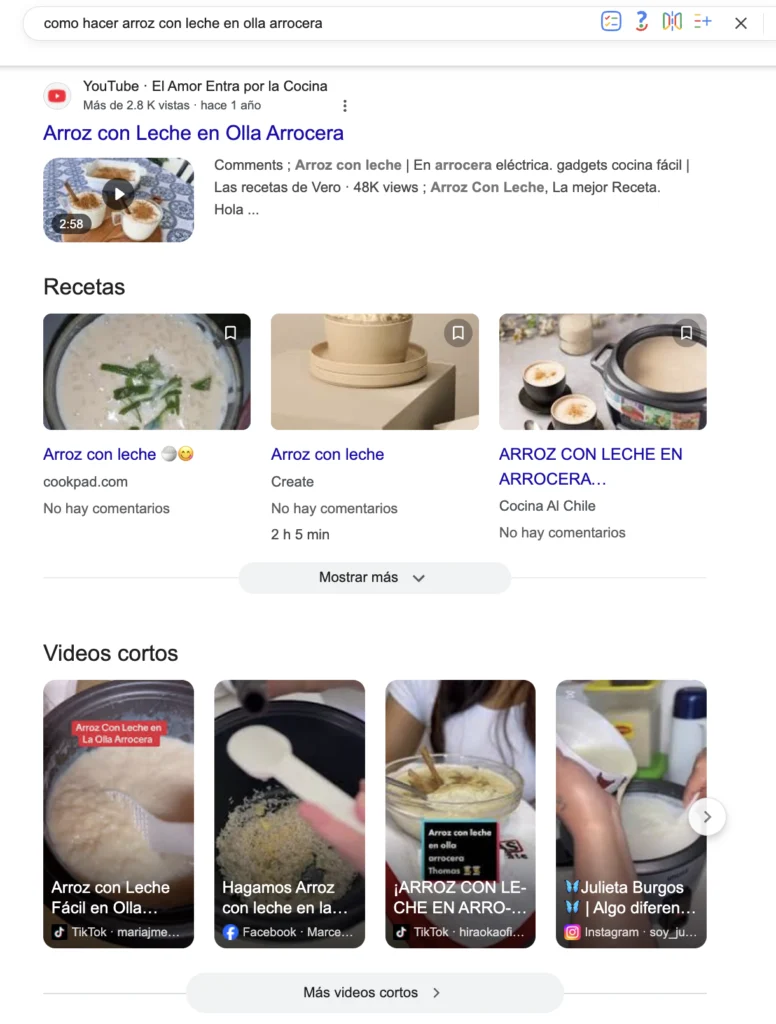 Resultados de Google mostrando contenido de Instagram en Costa Rica