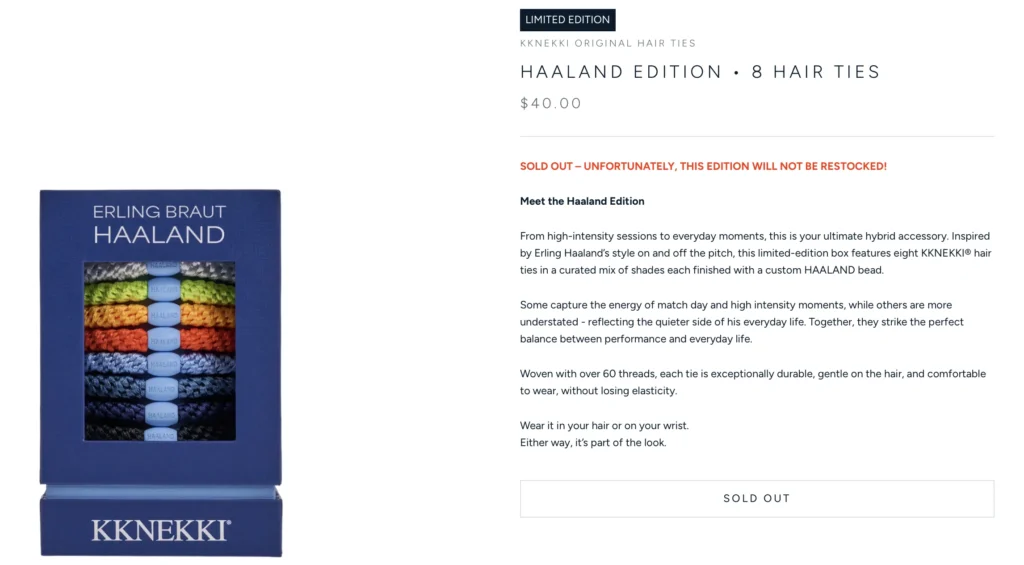 Captura de Web sin stock por efecto Haaland Imagen de la web sin stock por efecto Haaland